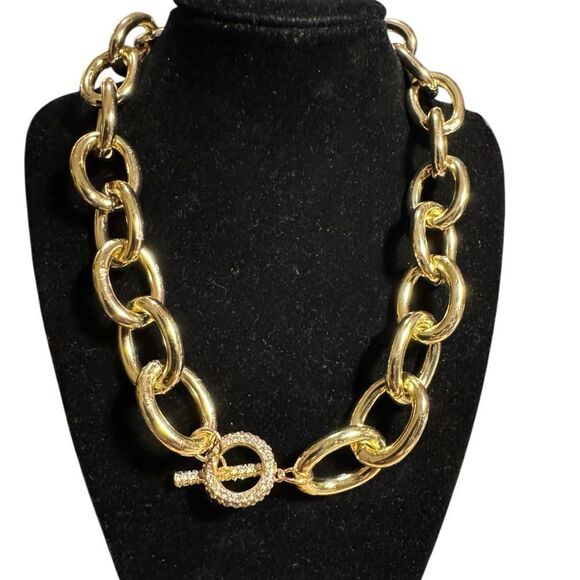 INC International Concepts Gold Chain-Link Necklace - Picture 1 of 2